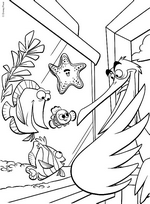 coloriage nemo dans l aquarium qui parle avec pelican